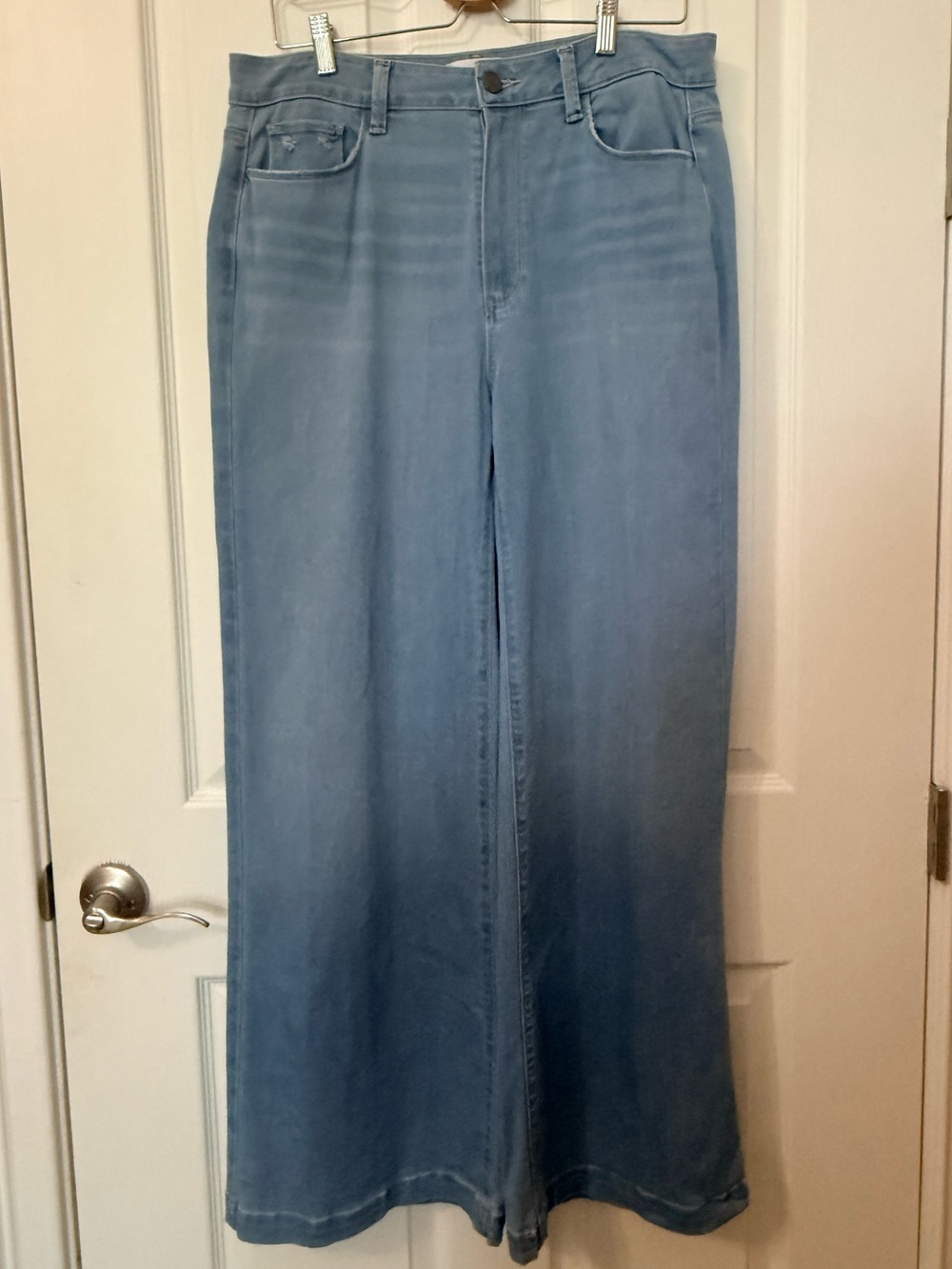 PAIGE Genesee Light Blue Wide-Leg Denim Jeans
